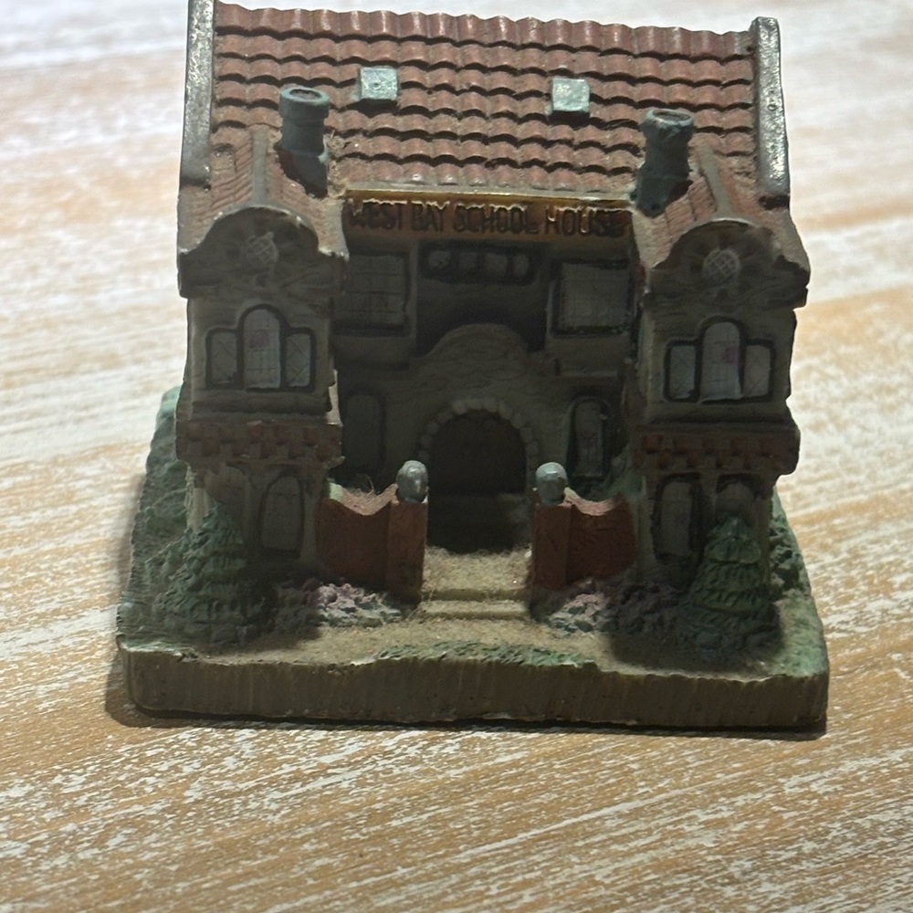 Cornwall Cottage Collection West Bay School House Porcelain Hand Painted 2 1/4”